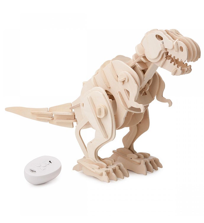 DIY 3D Wood Dinosaur Puzzle with Remote Control